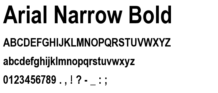arial narrow bold